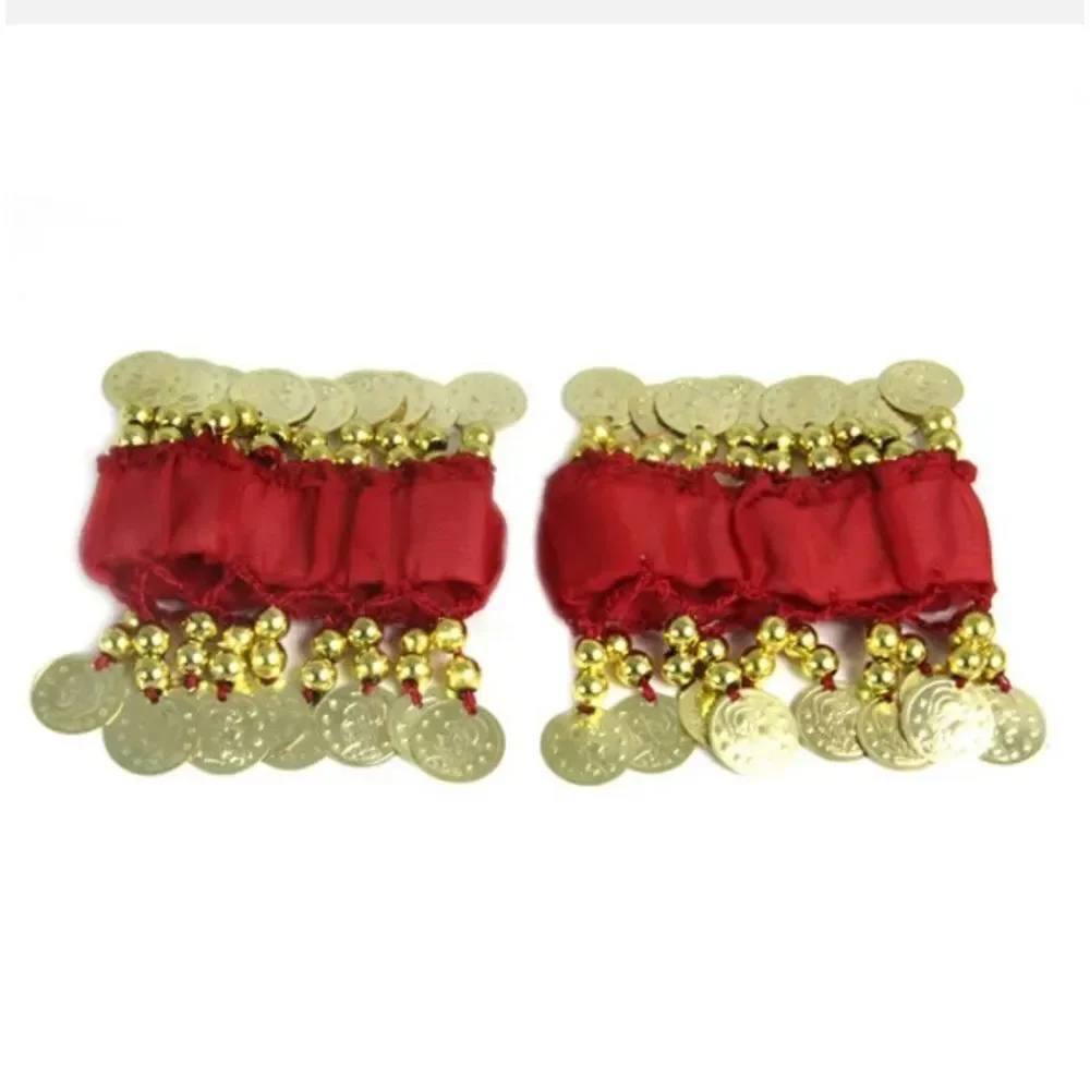 New Belly Dance Wrist Ankle Cuff Arm Bracelet Dancing Gold Coins US FAST